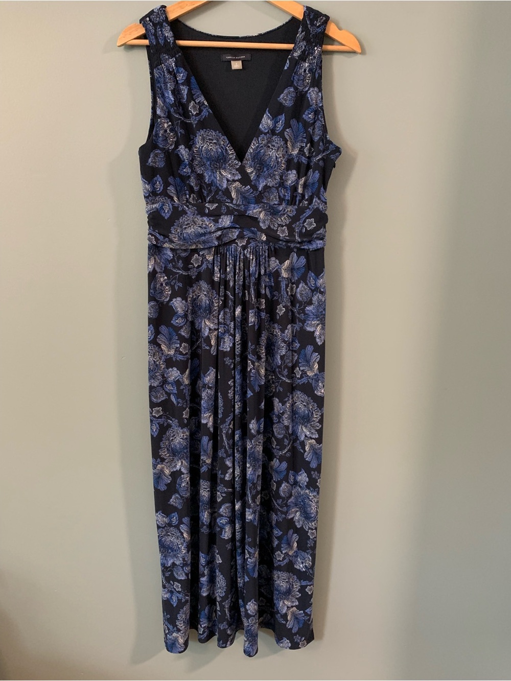 Tommy Hilfiger Navy and Blue Floral Maxi Dress